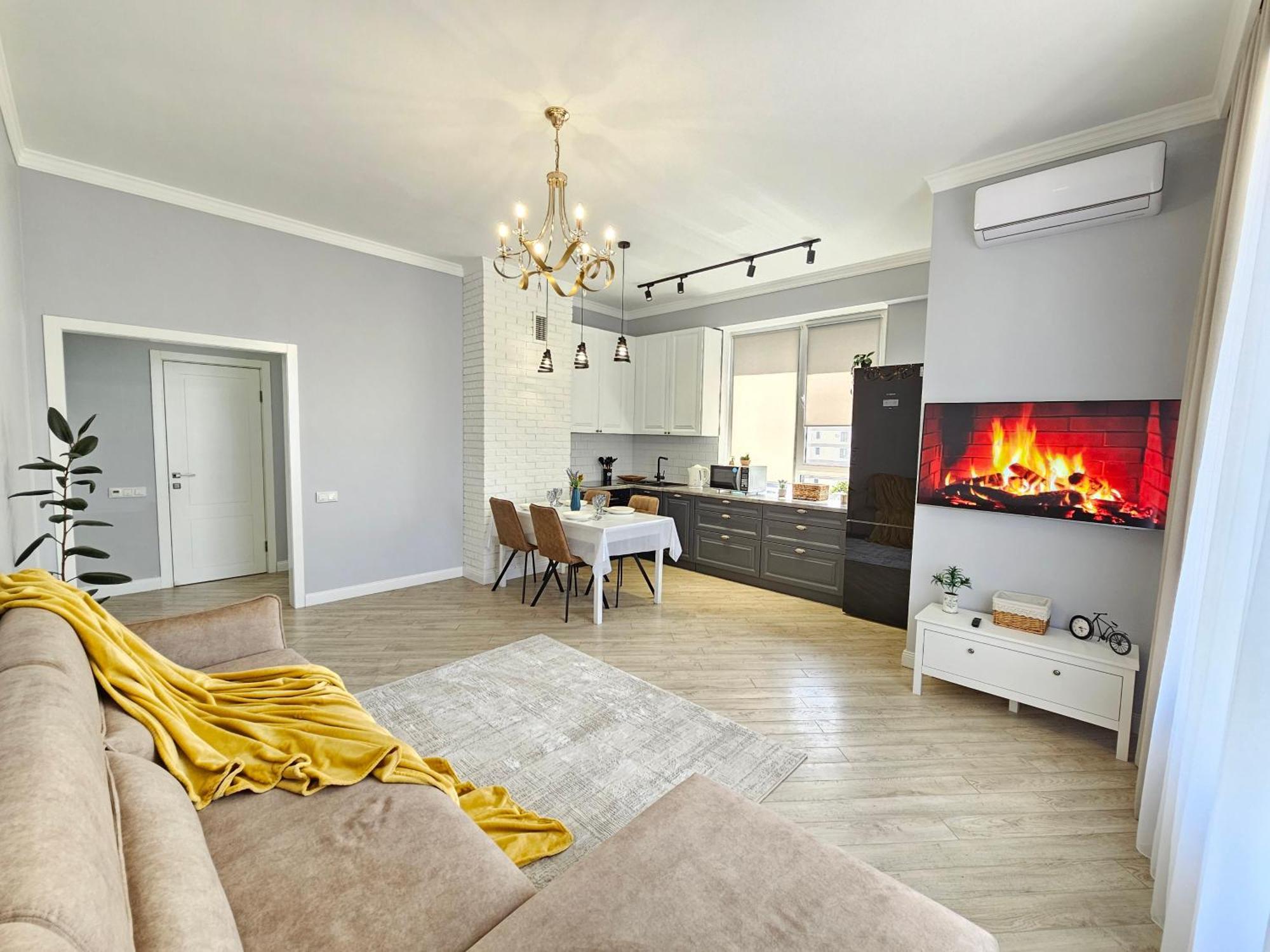 3 Room Gagarin Park Residential Complex Near Mega Shopping Mall Alma-Ata Exteriör bild